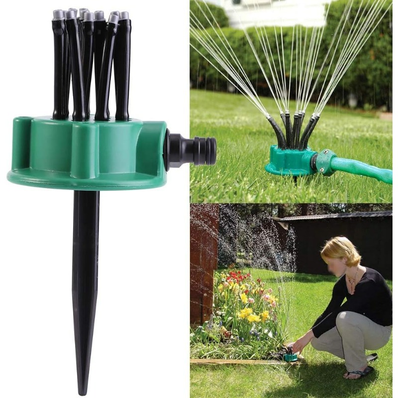 Automatic Watering - สำหรับสปริงเกลอร์รดน้ำสวนอัตโนมัติ 360 องศา หัวฉีดแบบหมุนสำหรับรดน้ำสนามหญ้า ระบบสปริงเกลอร์น้ำแบบหมุน อุปกรณ์สวน