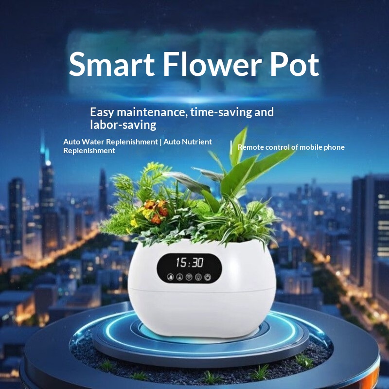 Automatic Watering - กระถางดอกไม้อัจฉริยะ AI รดน้ำอัตโนมัติ พร้อมระบบจ่ายสารอาหาร ควบคุมผ่านโทรศัพท์ ของตกแต่งโต๊ะทำงาน