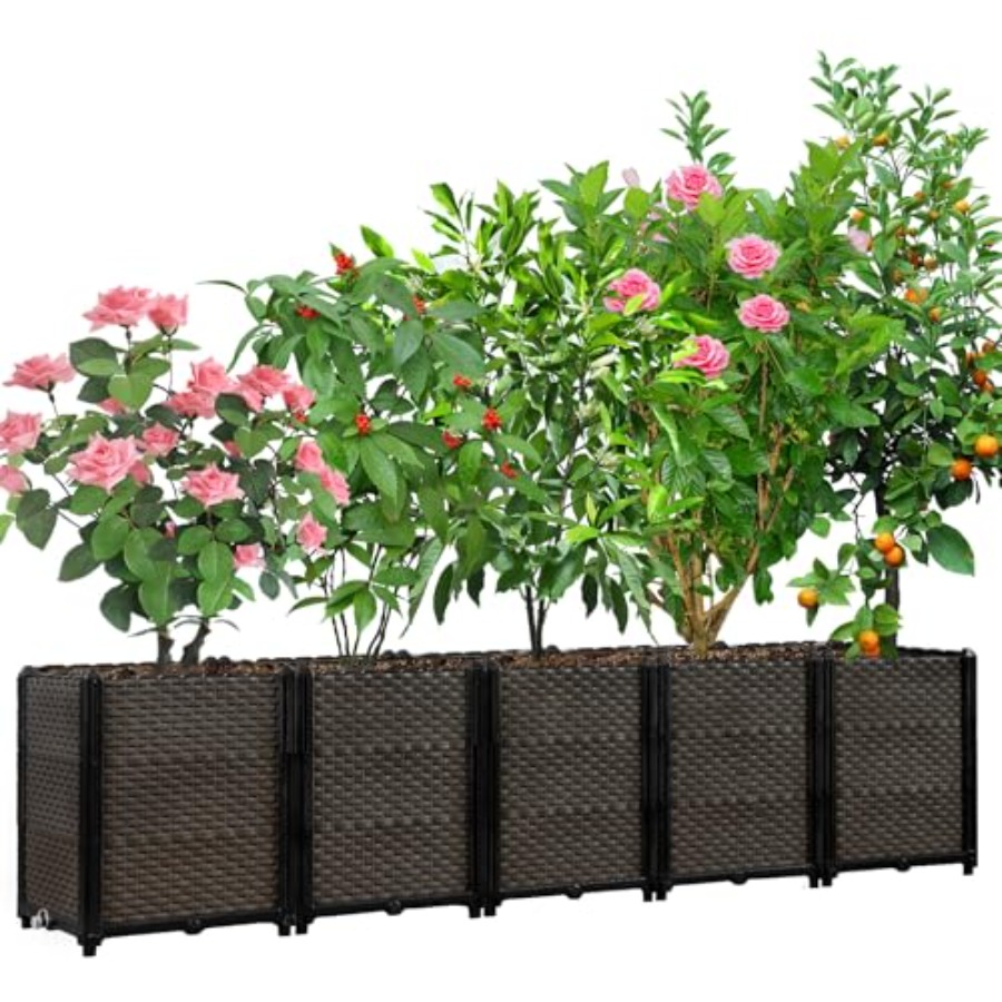 กล่องปลูกต้นไม้แบบยกสูงพร้อมระ - Self Watering Planter บทวิจารณ์และราคา