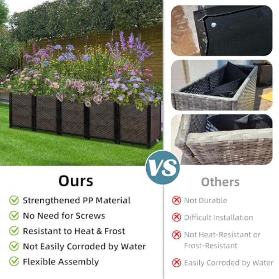 กล่องปลูกต้นไม้แบบยกสูงพร้อมระ - Self Watering Planter บทวิจารณ์และราคา