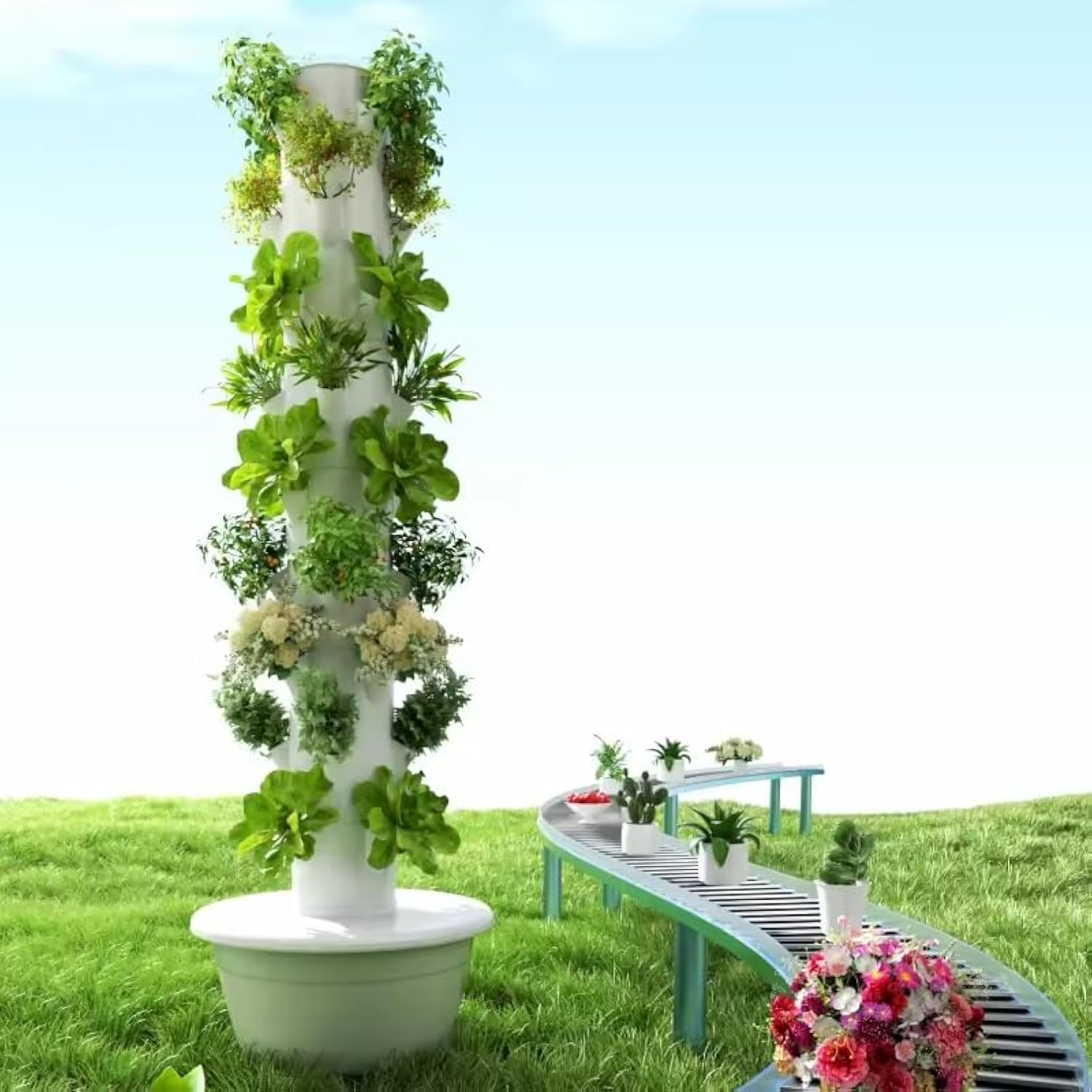 หอปลูกพืชไฮโดรโปนิกส์แนวตั้งแบ - Hydroponic Tower บทวิจารณ์และราคา